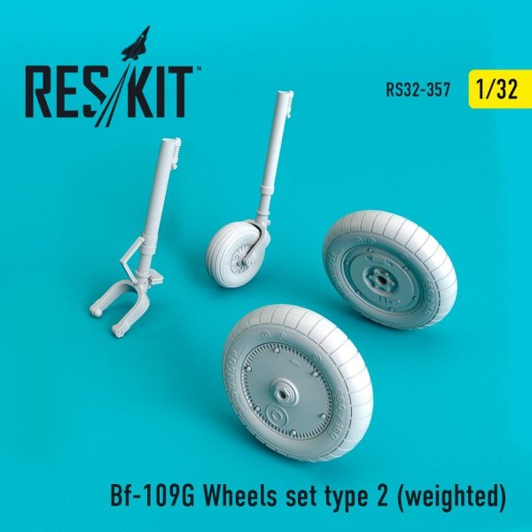 RESKIT RS32-0357 BF-109G WHEELS SET TYPE 2 (WEIGHTED) 1/32