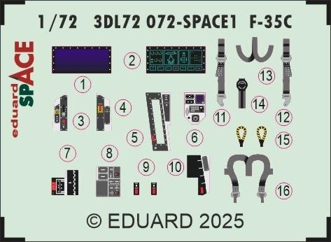 Eduard 3DL72072 F-35C SPACE TAMIYA 1/72