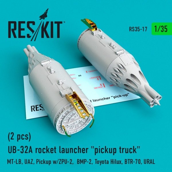 RESKIT RS35-0017 UB-32A ROCKET LAUNCHERS &quot;PICKUP TRUCK&quot; (2 PCS) 1/35