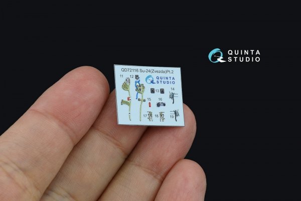 Quinta Studio QD+72116 Su-24M 3D-Printed coloured Interior on decal paper (Zvezda) (with 3D-printed resin part) 1/72