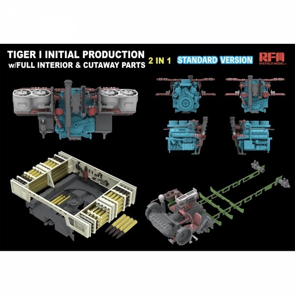 Rye Field Model 5130 Tiger I Initial Production Early 1943 w/ Full Interior Standard Version 1/35