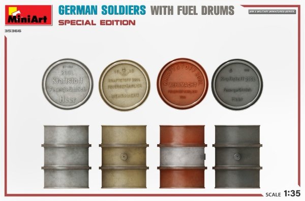 MiniArt 35366 GERMAN SOLDIERS WITH FUEL DRUMS. SPECIAL EDITION 1/35