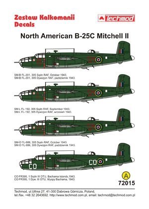 Techmod 72015 - North American B-25C Mitchell II (1:72)