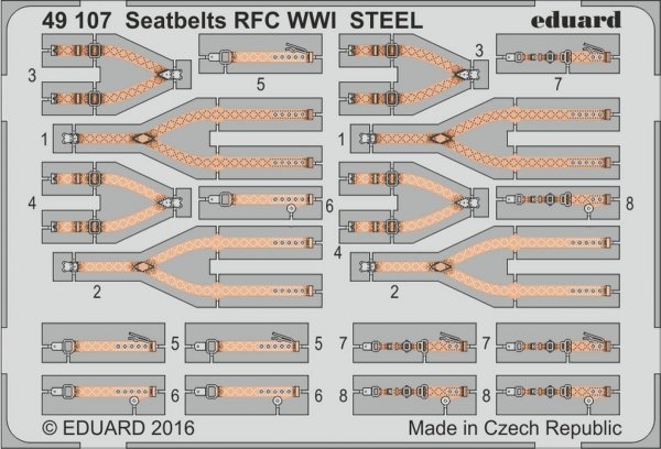 Eduard 49107 Seatbelts RFC WWI STEEL 1/48