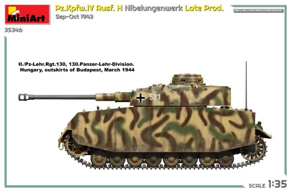 MiniArt 35346 Pz.Kpfw.IV Ausf. H Nibelungenwerk Late Prod. Sep-Oct 1943 1/35