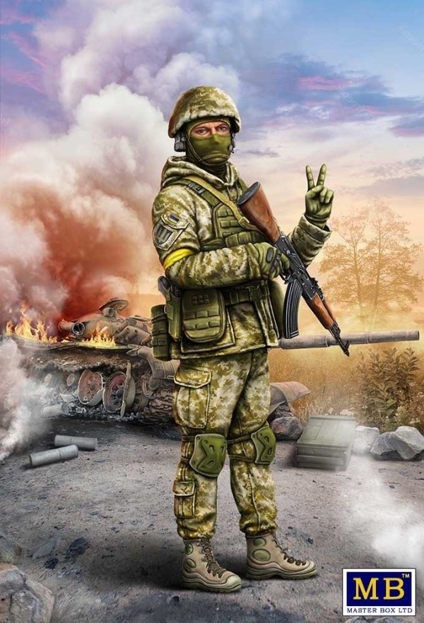 Master Box 24085 Russian-Ukrainian War series, Kit  No 1. Ukrainian soldier, Defence of Kyiv, March 2022 1/24