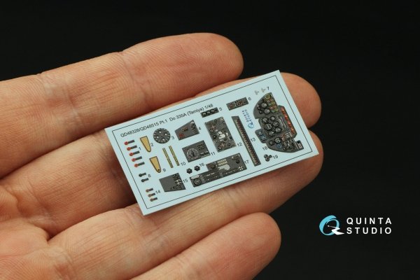 Quinta Studio QD48515 Do 335A-12 Trainer 3D-Printed &amp; coloured Interior on decal paper (Tamiya) 1/48