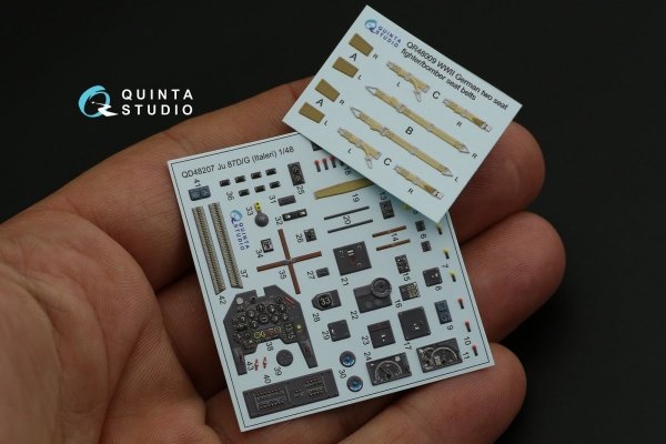 Quinta Studio QD48207 Ju 87D/G 3D-Printed &amp; coloured Interior on decal paper ( Italeri ) 1/48