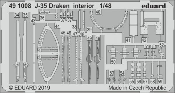 Eduard 491008 J-35 Draken interior HASEGAWA 1/48 