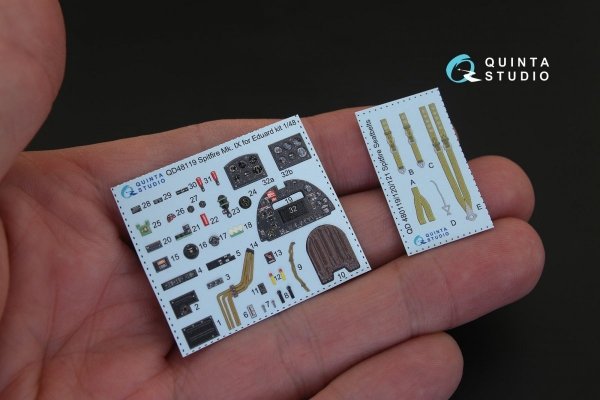 Quinta Studio QD48119 Spitfire Mk.IX 3D-Printed &amp; coloured Interior on decal paper (for Eduard kit) 1/48