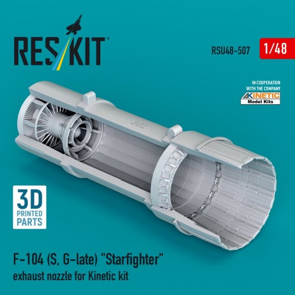 RESKIT RSU48-0507 F-104 (S, G-late) "Starfighter" exhaust nozzle for Kinetic kit (3D Printed) 1/48