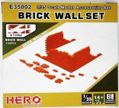 Hero Hobby E35002 Brick Wall Set (60pcs) 1/35
