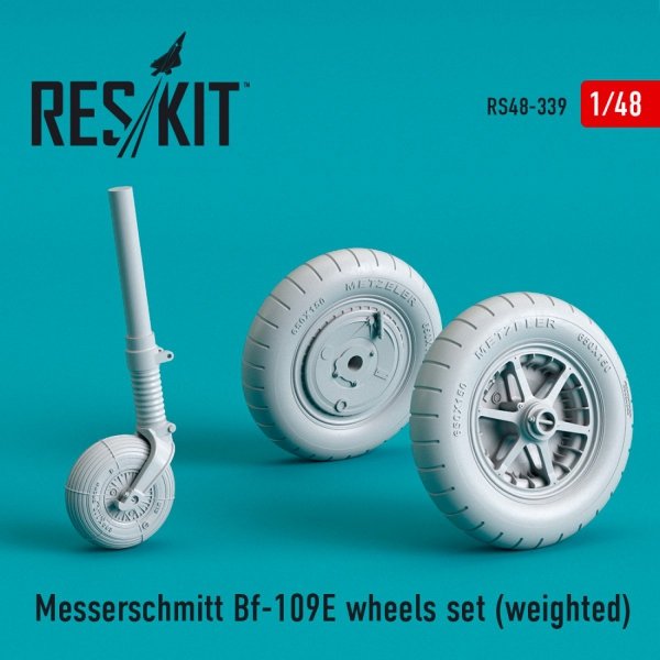 RESKIT RS48-0339 BF-109E WHEELS SET (WEIGHTED) 1/48