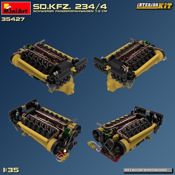MiniArt 35427 Sd.Kfz. 234/4 SCHWERER PANZERSPÄHWAGEN 7,5 cm. INTERIOR KIT 1/35