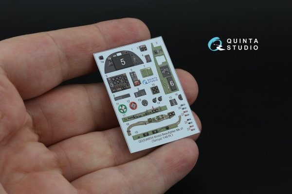 Quinta Studio QDS-48554 Bristol Beaufighter Mk.VI 3D-Printed &amp; coloured Interior on decal paper (Tamiya) (small version) 1/48