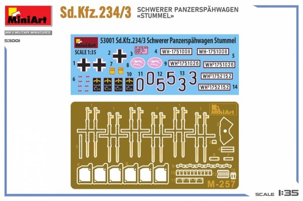 MiniArt 53001 Sd.Kfz.234/3 SCHWERER PANZERSPAHWAGEN STUMMEL 1/35