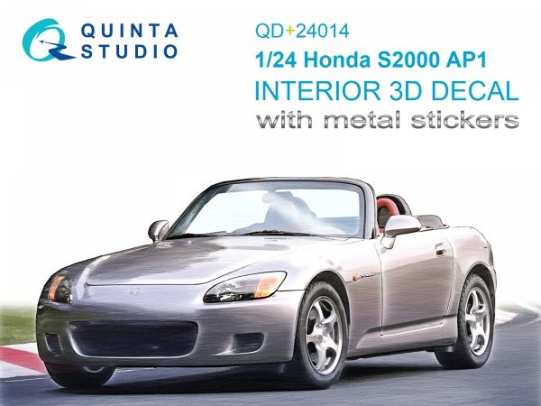 Quinta Studio QD+24014 Honda S2000 AP1 3D-Printed &amp; coloured Interior on decal paper (Tamiya) (with metal sticker parts) 1/35