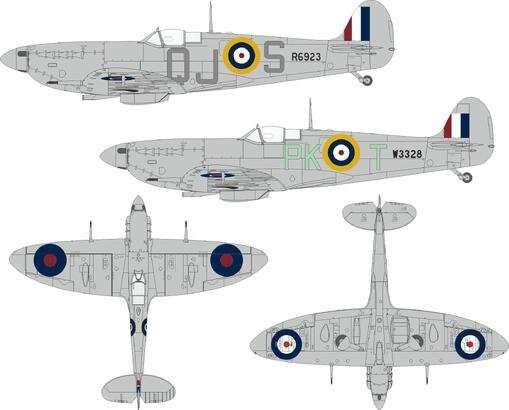 Eduard JX348 Spitfire Mk. Vb early British national insignia KOTARE 1/32