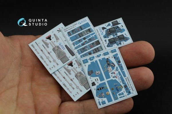 Quinta Studio QD48212 Su-30MKK 3D-Printed &amp; coloured Interior on decal paper (KittyHawk) 1/48