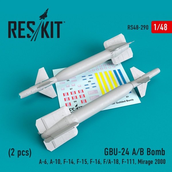 RESKIT RS48-0290 GBU-24 (A-B) BOMBS (2 PCS) 1/48