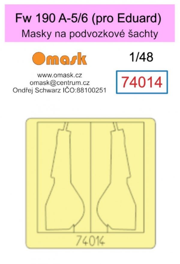 Omask 74014 Fw 190 A-5/6 (for Eduard) wheelbay yellow masking tape 1/48