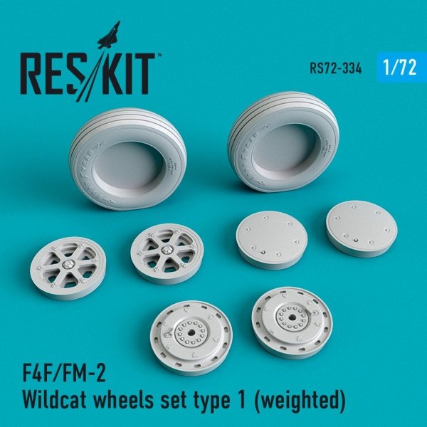 RESKIT RS72-0334 F4F/FM-2 &quot;WILDCAT&quot; WHEELS SET TYPE 1 (WEIGHTED) 1/72