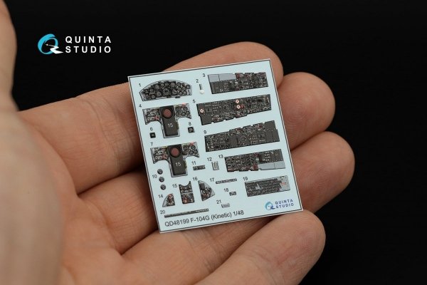 Quinta Studio QD48199 F-104G 3D-Printed &amp; coloured Interior on decal paper (Kinetic) 1/48