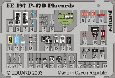 Eduard FE197 P-47D placards 1:48