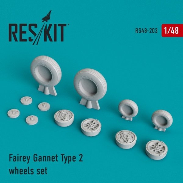 RESKIT RS48-0203 Fairey Gannet Type 2 wheels set 1/48