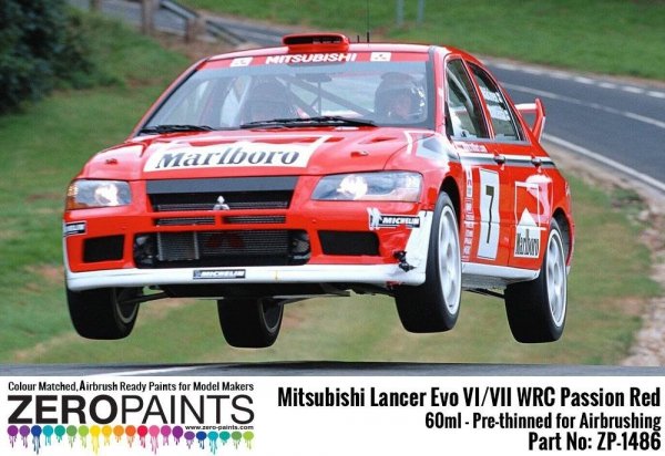 Zero Paints ZP-1486 Mitsubishi Lancer Evo VI WRC Passion Red Paint 60ml