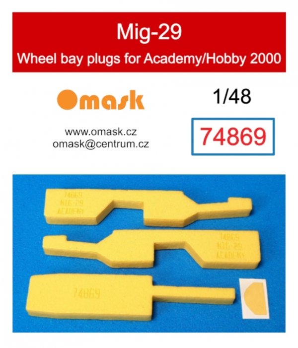 Omask 74869 Mig-29 wheel bay plugs (for Academy/Hobby 2000) 1/48