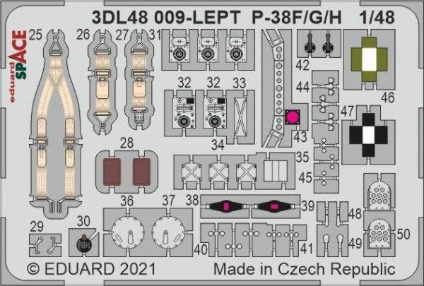 Eduard 3DL48010 P-38G SPACE for TAMIYA 1/48