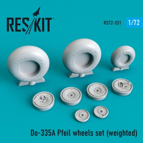 RESKIT RS72-0331 DO-335А &quot;PFEIL&quot; WHEELS SET (WEIGHTED) 1/72