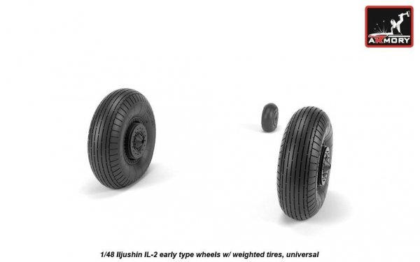 Armory Models AW48034 Iljushin IL-2 Bark early type wheels w/ weighted tires 1/48