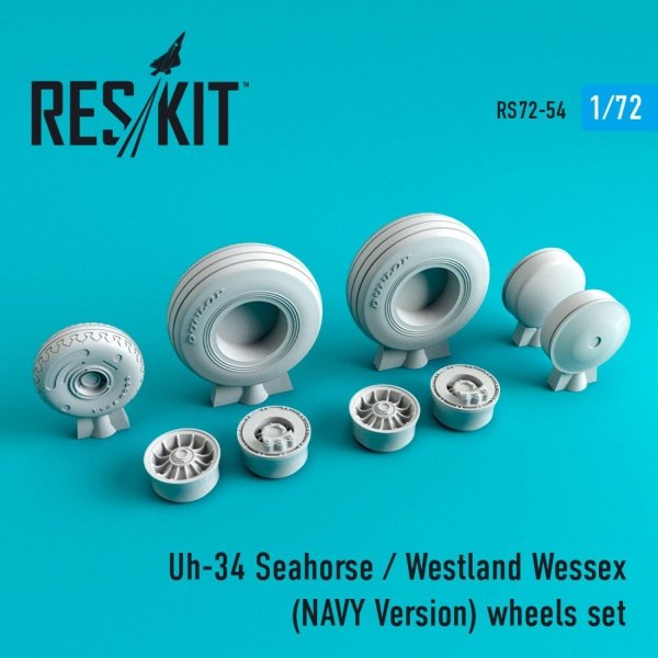 RESKIT RS72-0054 UH-34 SEAHORSE/WESTLAND WESSEX (NAVY VERSION) WHEELS SET 1/72