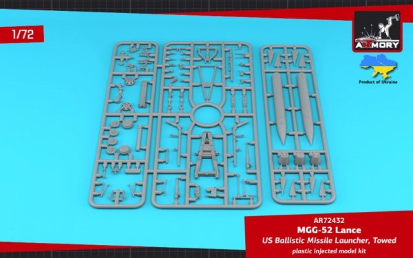 Armory Models 72432 MGM-52 Lance, US Tactical Ballistic Surface-to-Surface Missile on towed launcher 1/72