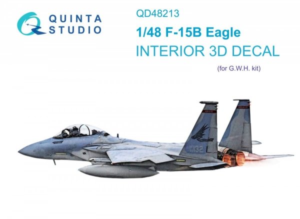 Quinta Studio QD48213 F-15B 3D-Printed &amp; coloured Interior on decal paper (GWH) 1/48