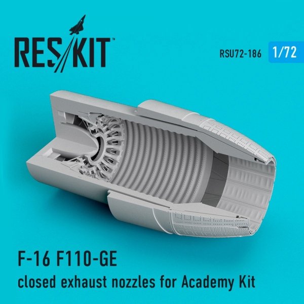 RESKIT RSU72-0186 F-16 F110-GE CLOSE EXHAUST NOZZLES FOR ACADEMY KIT 1/72