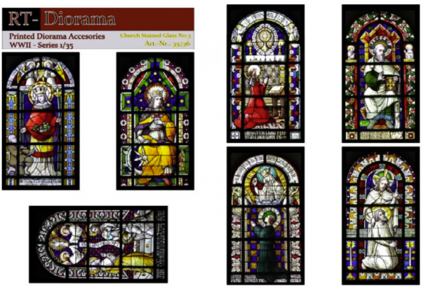 RT-Diorama 35736 Printed Accessories: Church stained glas windows No.3 1/35