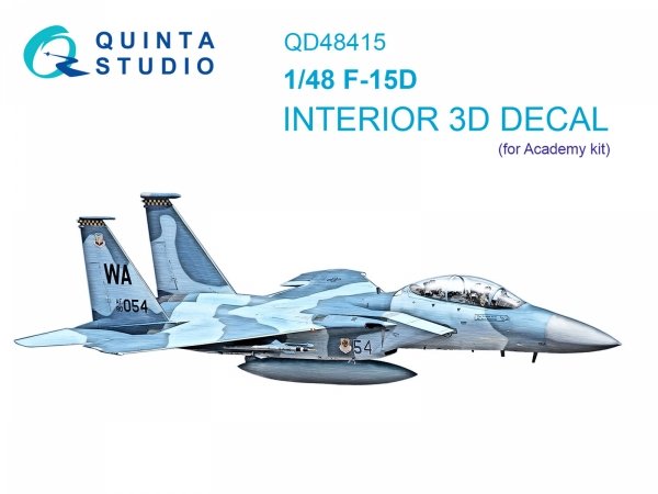 Quinta Studio QD48415 F-15D 3D-Printed coloured Interior on decal paper (Academy) 1/48