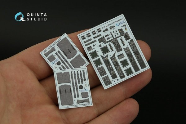 Quinta Studio QD48375 AH-64E 3D-Printed &amp; coloured Interior on decal paper (Hasegawa) 1/48