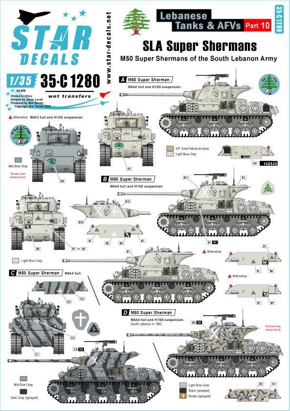 Star Decals 35-C1280 Lebanese Tanks &amp; AFVs 10 1/35