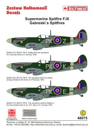 Techmod 48075 - Supermarine Spitfire F.IX (Gabreski’s Spitfires) (1:48)