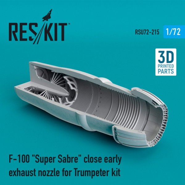 RESKIT RSU72-0215 F-100 &quot;SUPER SABRE&quot; CLOSE EARLY EXHAUST NOZZLE FOR TRUMPETER KIT 1/72