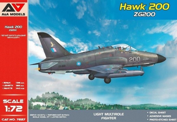 A&amp;A Models 7227 Hawk 200 ZG200 - Light Multirole Fighter 1/72