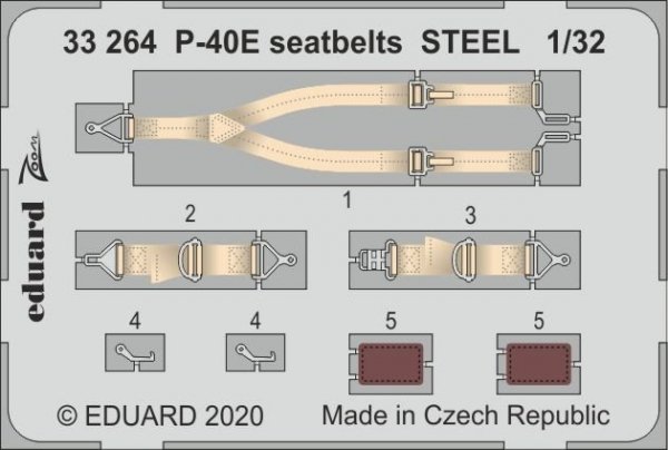 Eduard 33264 P-40E seatbelts STEEL 1/32 TRUMPETER
