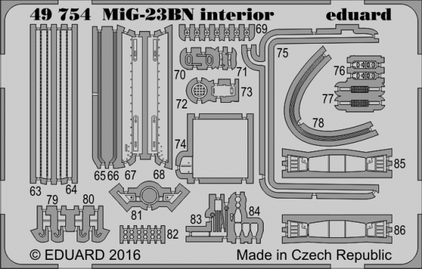 Eduard 49754 MiG-23BN interior 1/48 TRUMPETER