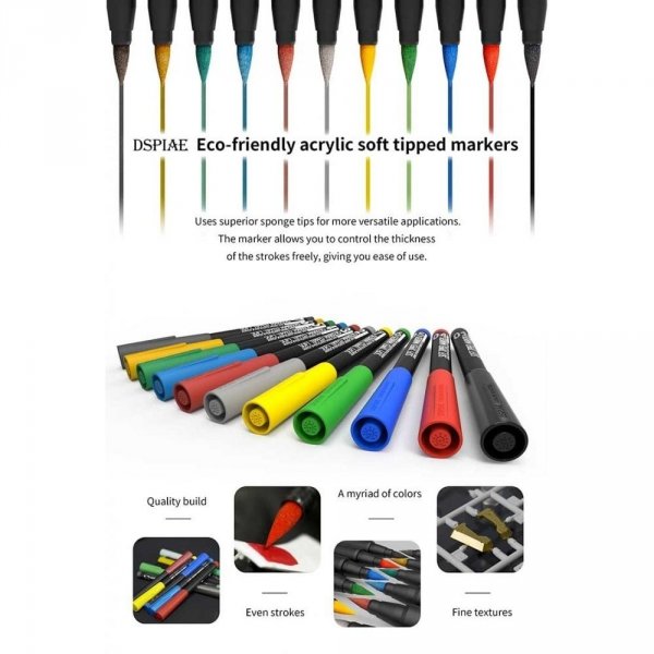 DSPIAE MK-02 White Soft Tipped Marker Pen