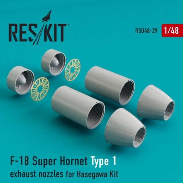 RESKIT RSU48-0029 F-18 Super Hornet Type 1 exhaust nozzles for Hasegawa kit 1/48