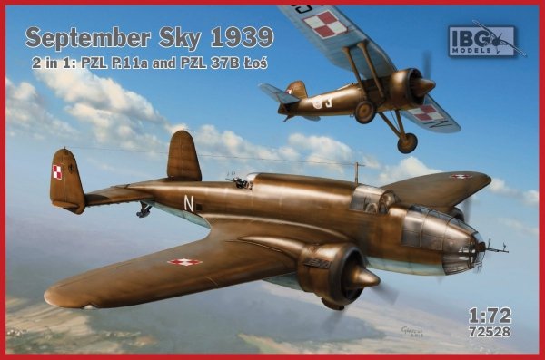 IBG 72528 September Sky 1939: PZL P.11a &amp; PZL.37B Łoś (2in1) 1/72